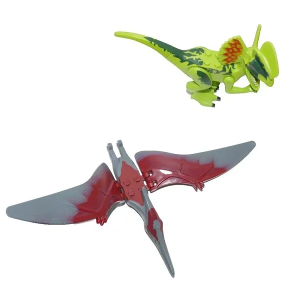 LEGO four Dinosaur Figures and three Legoland Chicago blocks